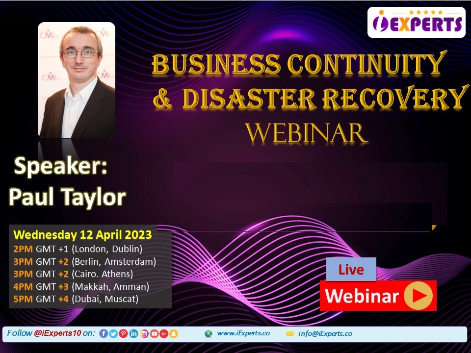 Business Continuity & Disaster Recovery Webinar